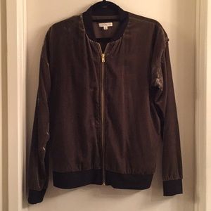 Velvet bomber jacket.